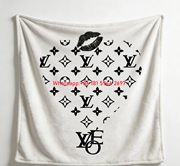 LV Monogram Heart Flannel Throw Blanket 266